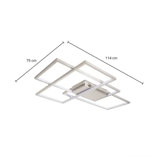 B-Ware Lindby Deckenlampe Deckenleuchte LED WiZ App steuerbar RGBW nickel dimmbar
