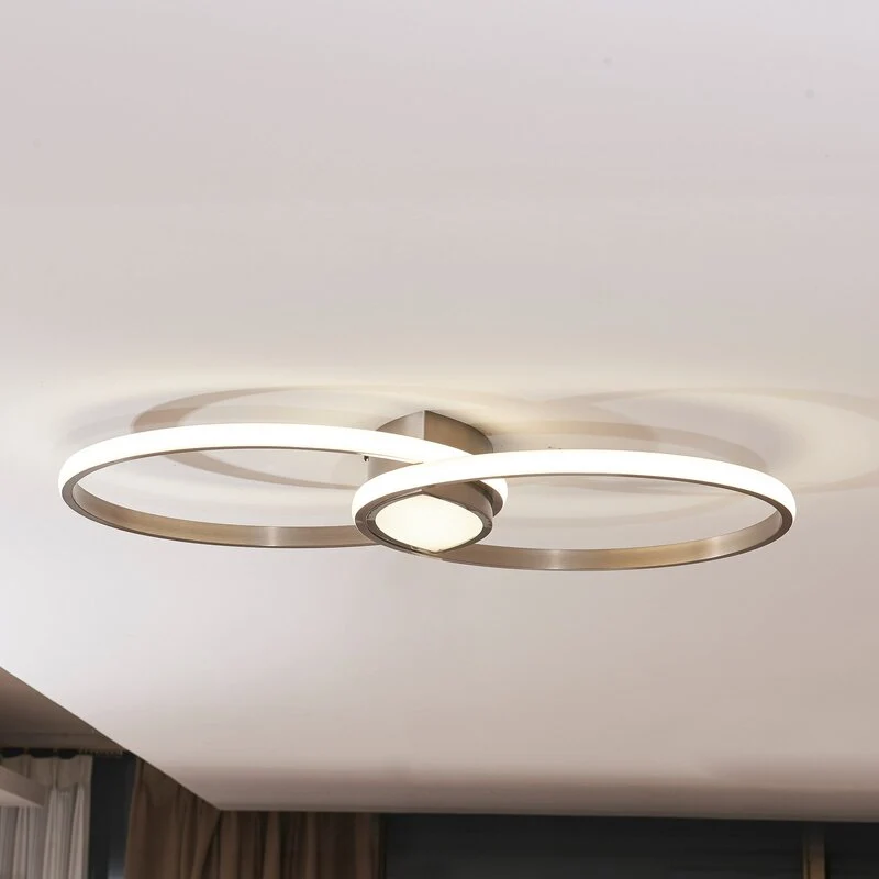 B-Ware Lindby Valerna LED-Deckenlampe Hängeleuchte Lampe Leuchte 31W stepdim nickel