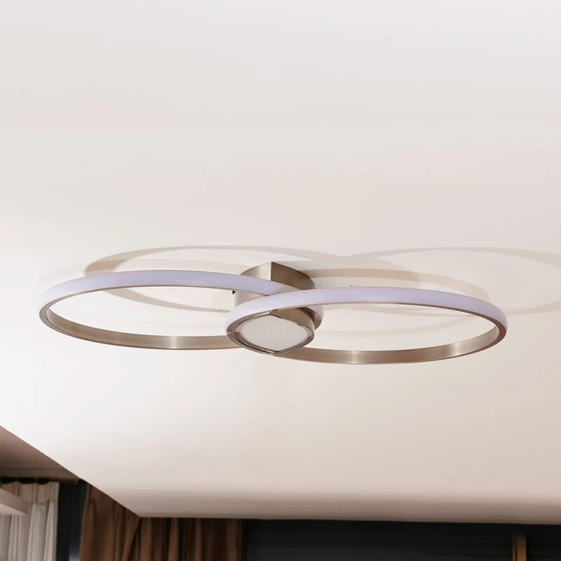 B-Ware Lindby Valerna LED-Deckenlampe Hängeleuchte Lampe Leuchte 31W stepdim nickel
