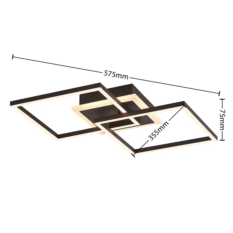 B-Ware Lindby Deckenlampe Fjardo LED Lampe dimmbar CCT Fernbedienung schwarz