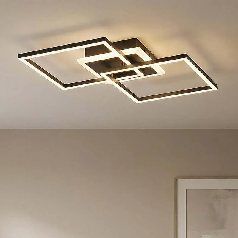 B-Ware Lindby Deckenlampe Fjardo LED Lampe dimmbar CCT Fernbedienung schwarz