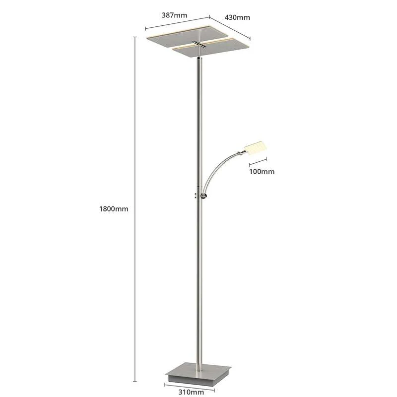 B-Ware Lucande Stehleuchte Parthena LED dimmbar nickel 180cm Leselampe warmweiß Lampe