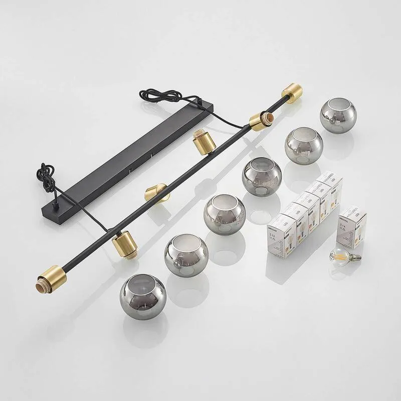 B-Ware Lindby Biscala LED-Pendellampe Hängelampe Deckenlampe E14 schwarz messing rauch