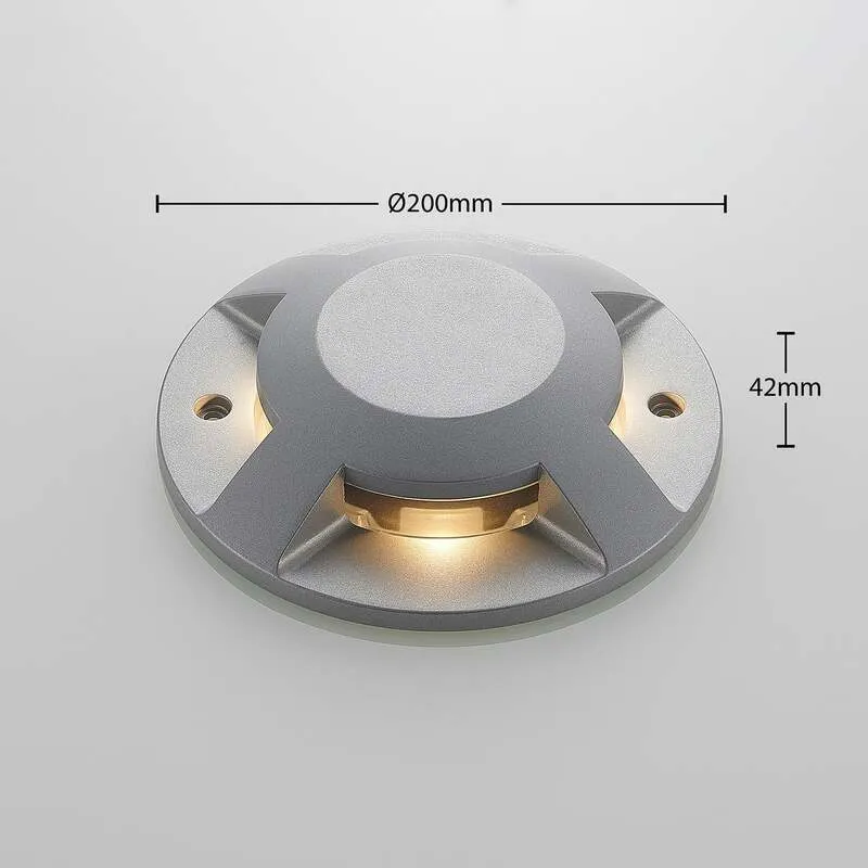 B-Ware Lucande LED-Bodenstrahler Jeffrey Gartenleuchte silber 4 Lichtaustritte IP67