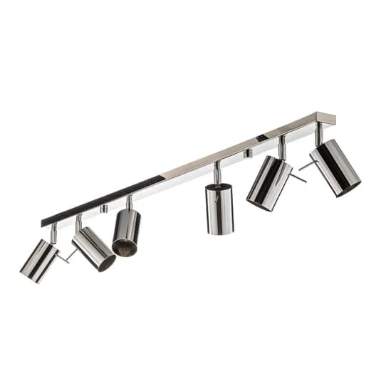 B-Ware Euluna Deckenspot Round, Deckenlampe Lampe Leuchte chrom, sechsflammig linear