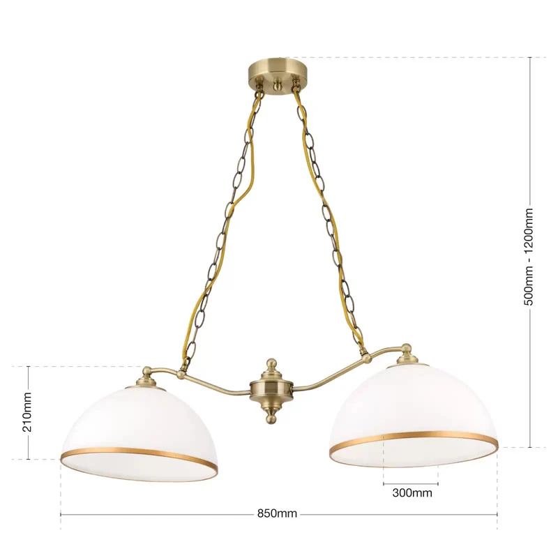 B-Ware Orion Hängeleuchte Old Lamp Hängelampe Leuchte Lampe mit Kettenabhängung 2-flg.