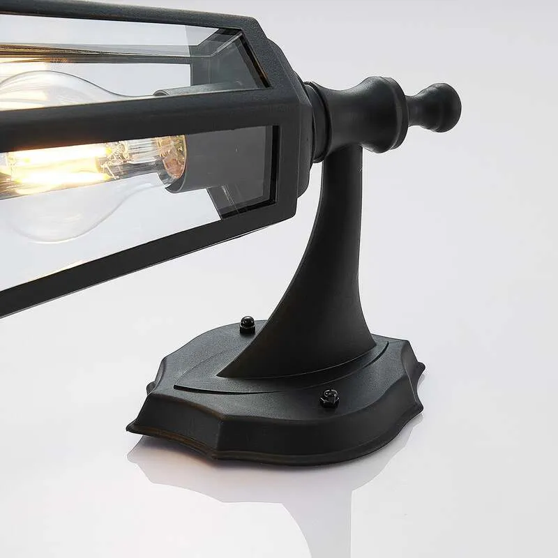 B-Ware Lindby Außenwandleuchte Nane in Laternenform Wandleuchte Wandleuchte schwarz