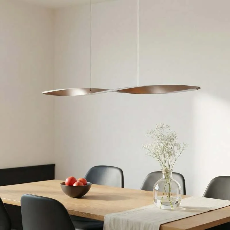 B-Ware Lindby Hängeleuchte Pendelleuchte Jaren LED Lampe dimmbar CCT braun 100cm