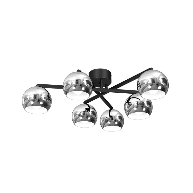 B-Ware Luminex Deckenleuchte Jano Deckenlampe Deckenlicht schwarz/chrom sechsflammig