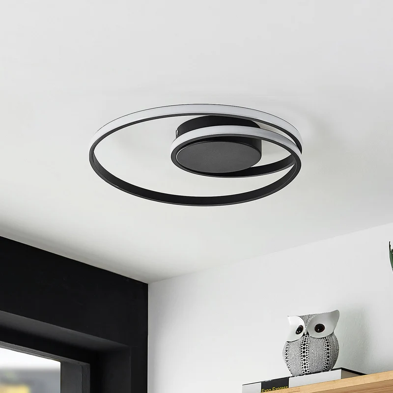 B-Ware LED Deckenleuchte Lampe Youna schwarz Lindby Alu dimmbar Lichtspender Deckeneuch