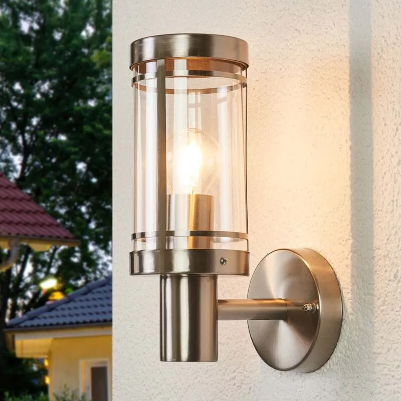 B-Ware Lindby Außenwandleuchte Djori Außenlampe Wandleuchte Wandleuchte E27 Edelstahl