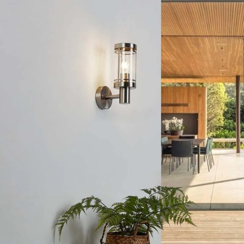 B-Ware Lindby Außenwandleuchte Djori Außenlampe Wandleuchte Wandleuchte E27 Edelstahl