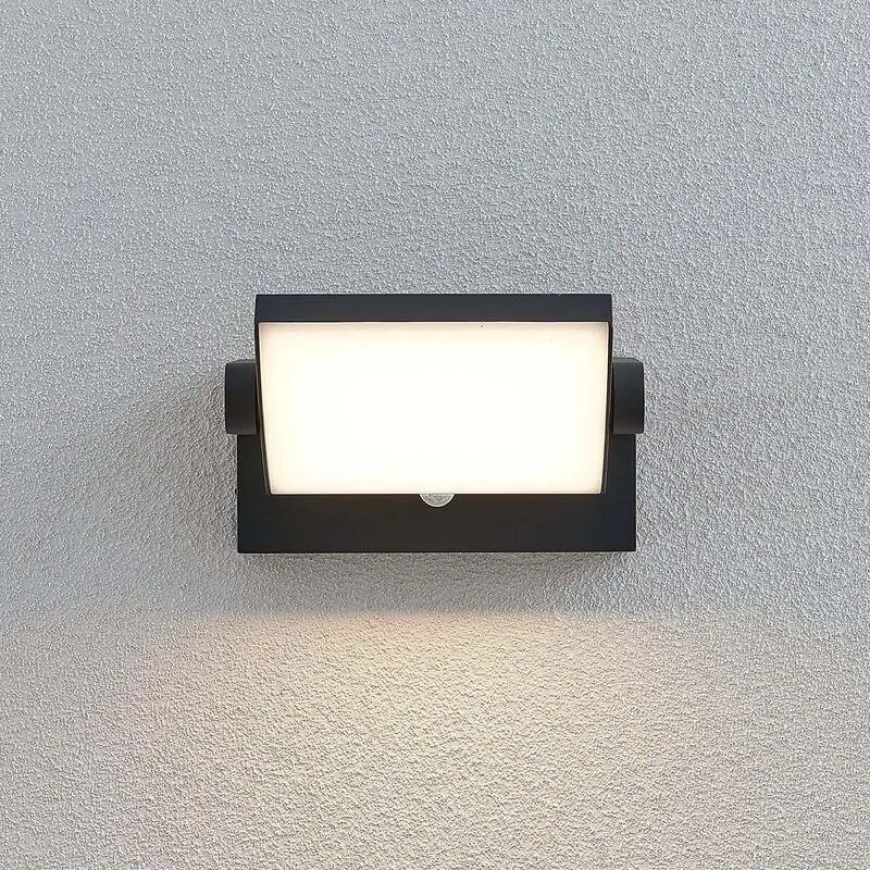B-Ware Lindby LED-Außenwandleuchte Sherin Wandleuchte Außenlampe mit Sensor dunkelgrau