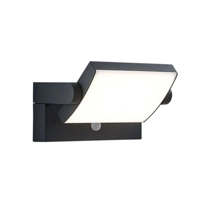 B-Ware Lindby LED-Außenwandleuchte Sherin Wandleuchte Außenlampe mit Sensor dunkelgrau