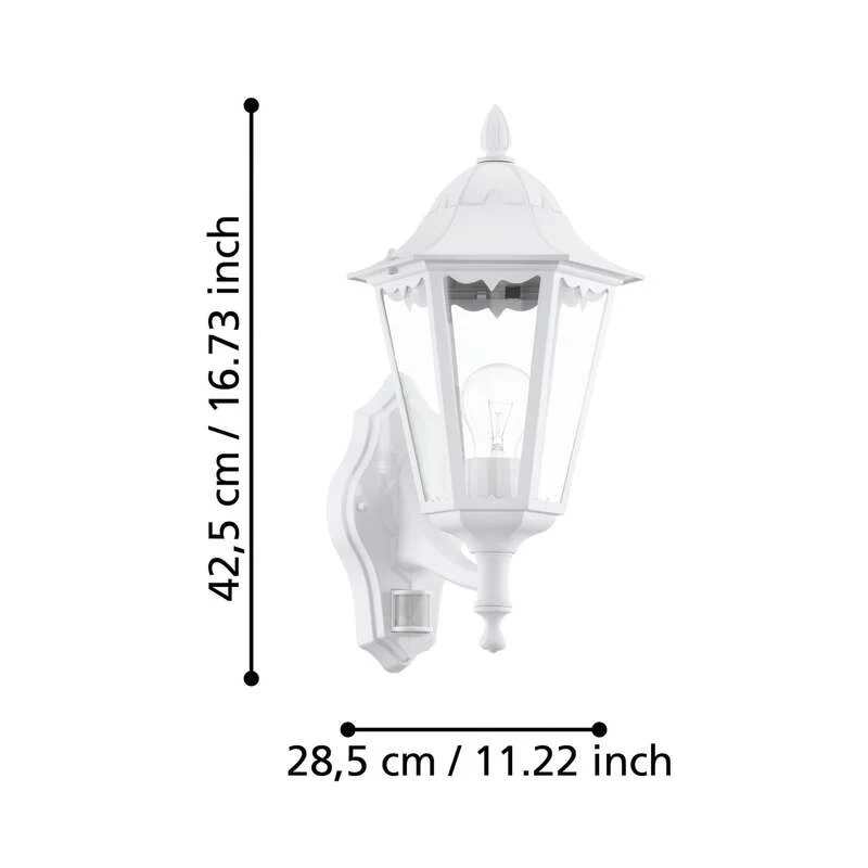 B-Ware Eglo Außenlampe Gartenleuchte Navedo LED Wandleuchte mit Sensor weiß 42cm
