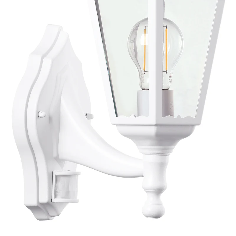 B-Ware Eglo Außenlampe Gartenleuchte Navedo LED Wandleuchte mit Sensor weiß 42cm