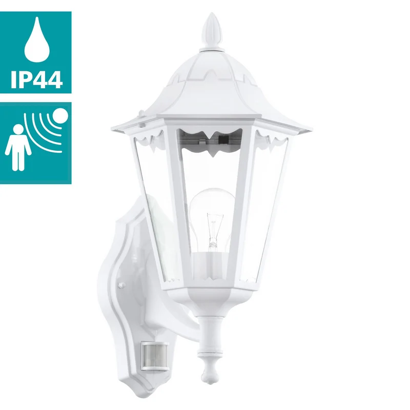B-Ware Eglo Außenlampe Gartenleuchte Navedo LED Wandleuchte mit Sensor weiß 42cm