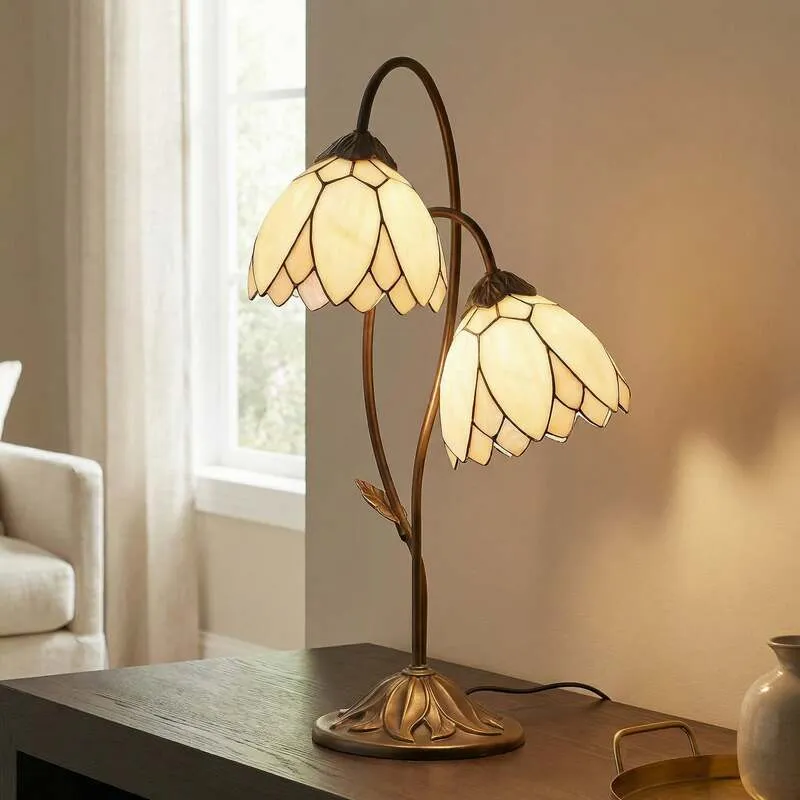 B-Ware Clayre&Eef Tiffanystil-Tischleuchte Liliana Schreibtischlampe Bürotischlampe E14