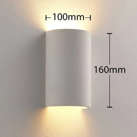 B-Ware Lindby Colja Gipswandleuchte Wandleuchte Wandlampe Wandlicht Lampe weiß halbr219