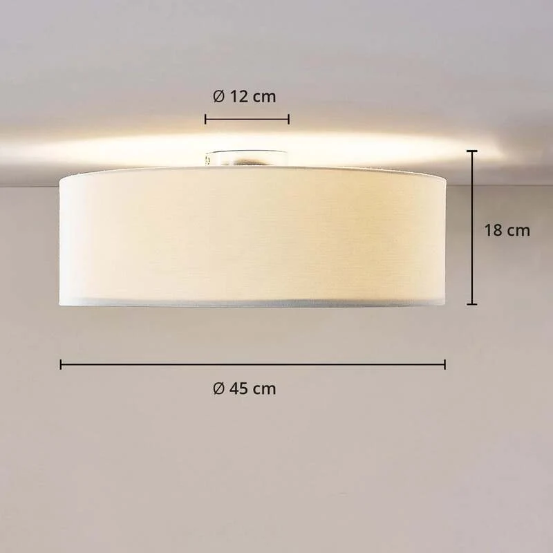 B-Ware Lindby Stoff-Deckenlampe Mariat Wohnzimmerleuchte Deckenlampe Deckenlicht E27