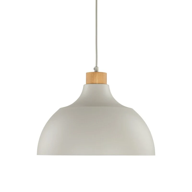 B-Ware Envostar Hängeleuchte Kaitt Holzdetail Ø 34 cm beige Deckenlampe Lampe Leuchte