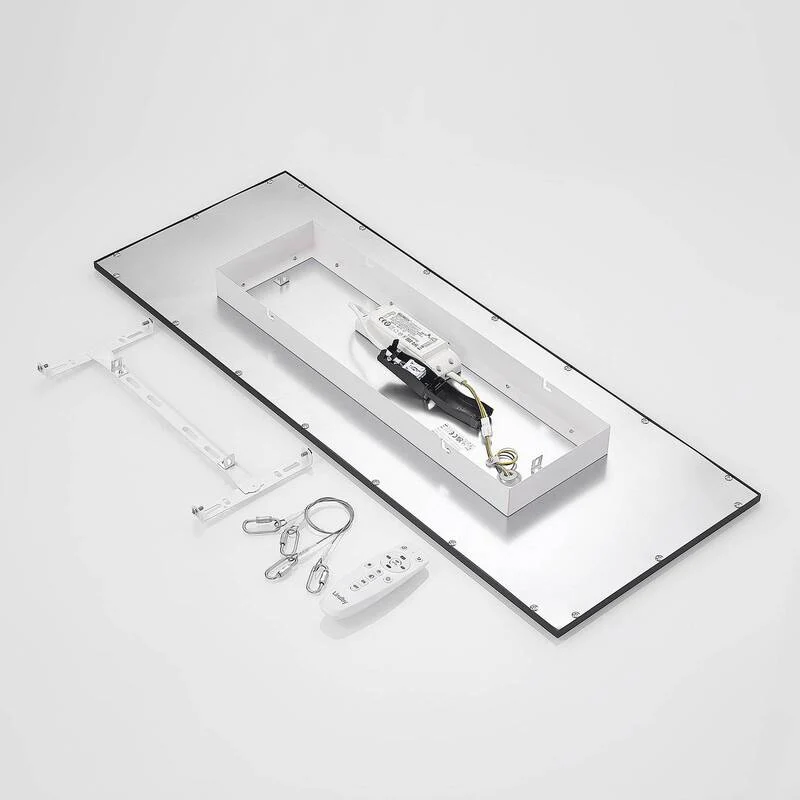 B-Ware Lindby Deckenleuchte Panel LED Lampe Nelios schwarz Aluminium Kunststoff Memory