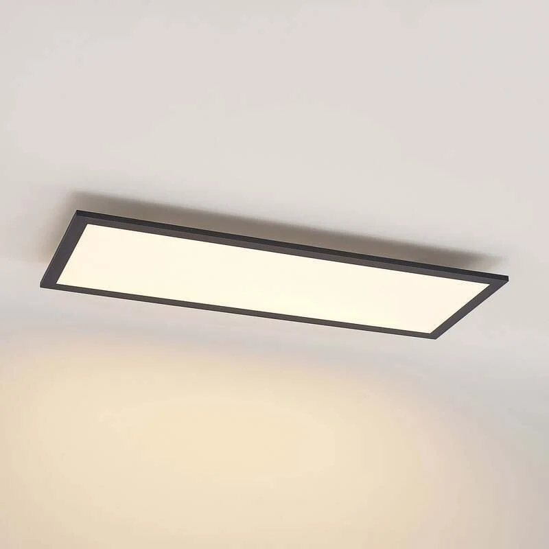 B-Ware Lindby Deckenleuchte Panel LED Lampe Nelios schwarz Aluminium Kunststoff Memory