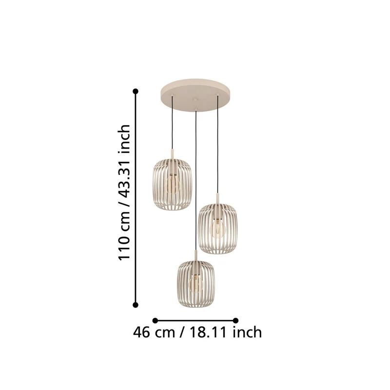 B-Ware Eglo Hängeleuchte Romazzina Ø 46 cm sandfarben Stahl Deckenlampe Lampe Leuc35