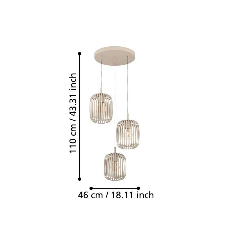 B-Ware Eglo Hängeleuchte Romazzina Ø 46 cm sandfarben Stahl Deckenlampe Lampe Leuc35