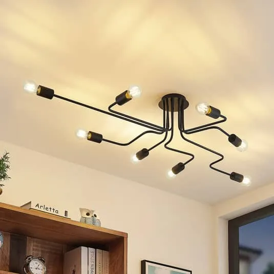 B-Ware Lindby Elimar Deckenlampe achtflammig Deckenleuchte Lampe Leuchte IP20 E27 60W