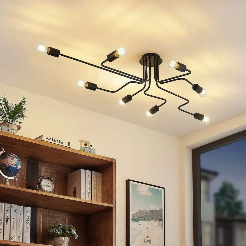 B-Ware Lindby Elimar Deckenlampe achtflammig Deckenleuchte Lampe Leuchte IP20 E27 60W