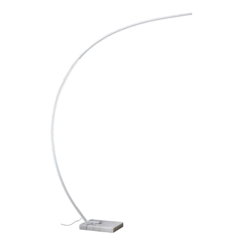 B-Ware Lindby Stehlampe Bogenleuchte LED Kendra weiß Dimmer Marmorfuß Aluminium