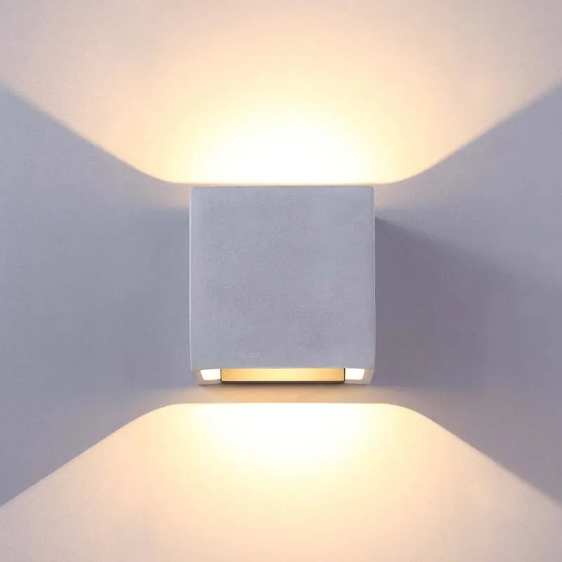 B-Ware Wandleuchte Außenleuchte Lucande LED Lampe Leuchte betongrau Glas warmweiß Riak