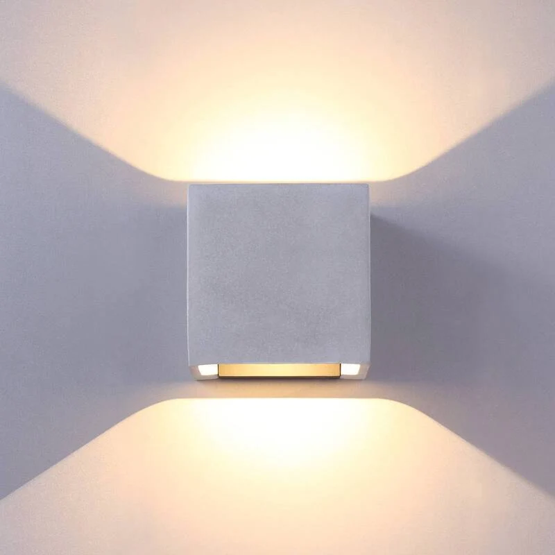 B-Ware Wandleuchte Außenleuchte Lucande LED Lampe Leuchte betongrau Glas warmweiß Riak