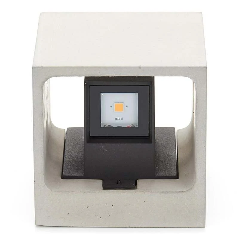 B-Ware Wandleuchte Außenleuchte Lucande LED Lampe Leuchte betongrau Glas warmweiß Riak