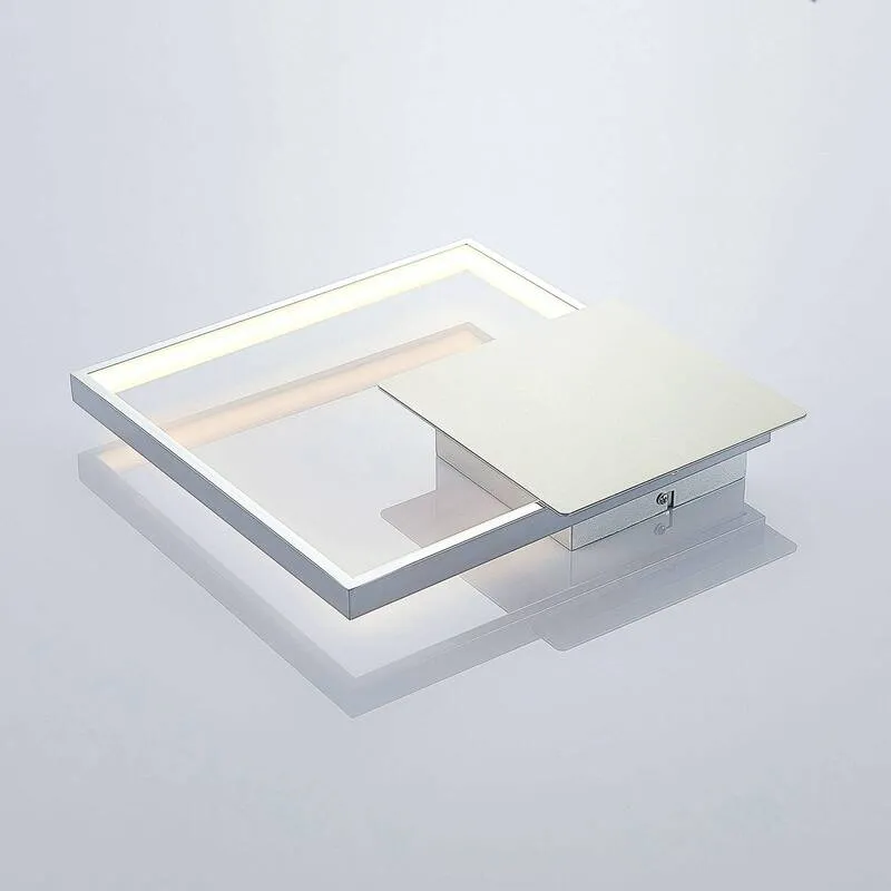 B-Ware Lindby Wandleuchte Wandlampe LED Anays Square Weiß Polycarbonat Metall Alumin645