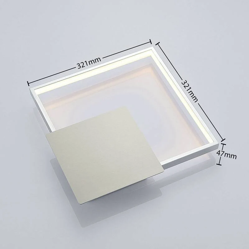 B-Ware Lindby Wandleuchte Wandlampe LED Anays Square Weiß Polycarbonat Metall Alumin645