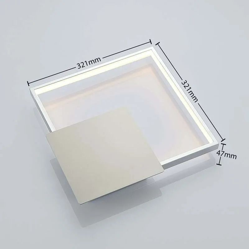 B-Ware Lindby Wandleuchte Wandlampe LED Anays Square Weiß Polycarbonat Metall Alumin645