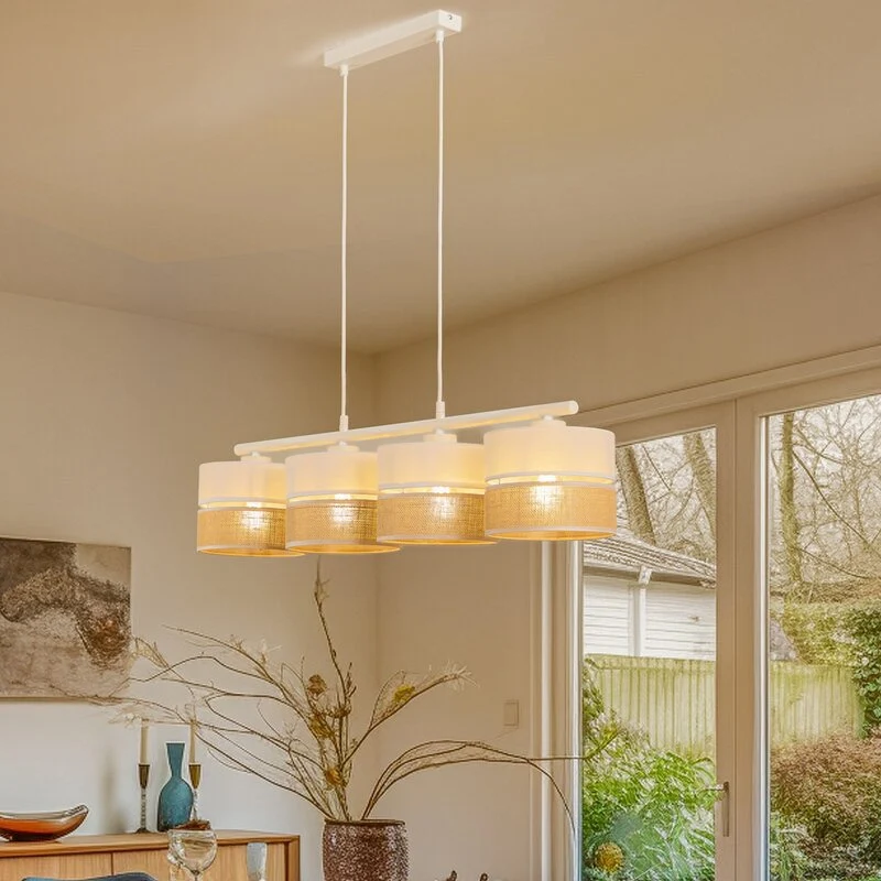 B-Ware Hängeleuchte Linobianco vierflammig Hängelampe Lampe Leuchte Deckenleuchte S777