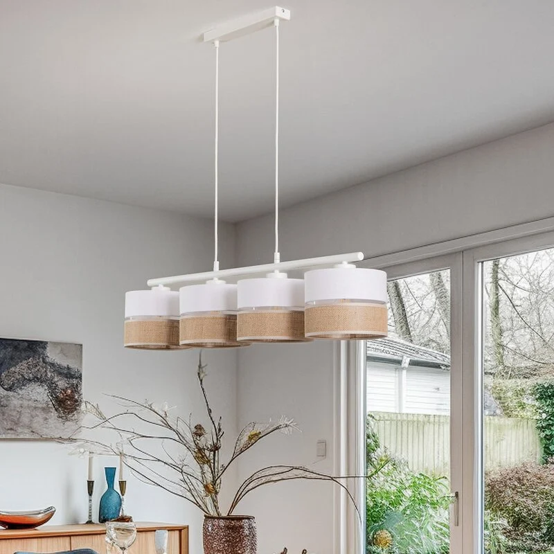 B-Ware Hängeleuchte Linobianco vierflammig Hängelampe Lampe Leuchte Deckenleuchte S777