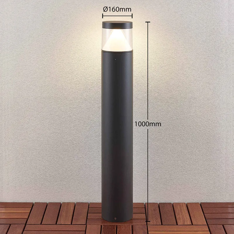 B-Ware Lucande Pollerleuchte Pollerlampe LED Wegelampe Darja dunkelgrau Aluminium144