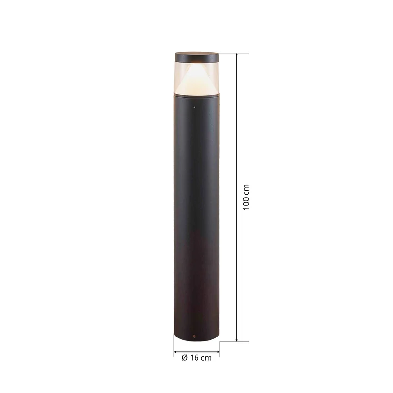 B-Ware Lucande Pollerleuchte Pollerlampe LED Wegelampe Darja dunkelgrau Aluminium144
