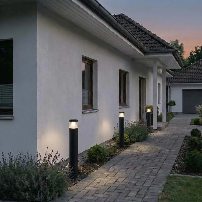 B-Ware Lucande Pollerleuchte Pollerlampe LED Wegelampe Darja dunkelgrau Aluminium144