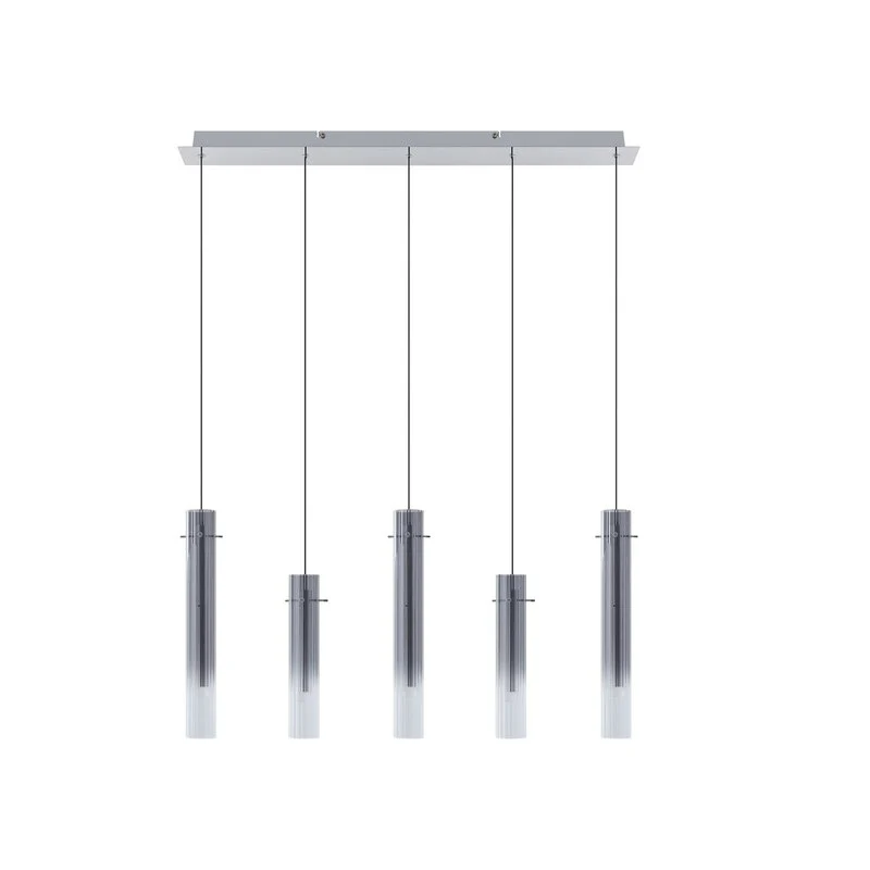 B-Ware Lucande LED-Deckenleuchte Korvitha 5-flammig grau Glas Deckenlampe Lampe Spot
