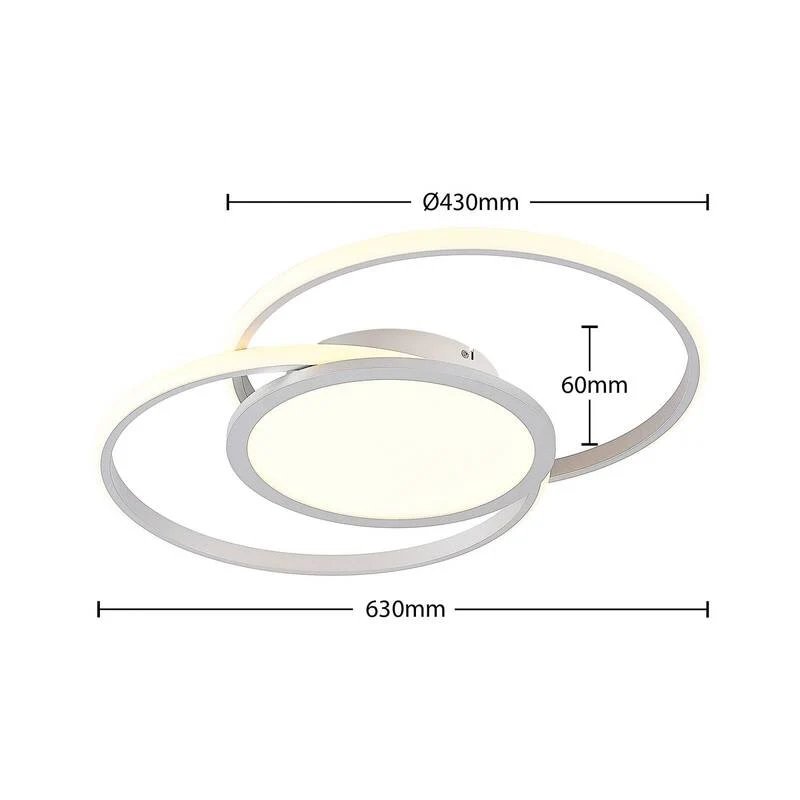 B-Ware Lucande Deckenlampe Deckenleuchte LED Lampe silber Aluminium Wohnbereich dimmbar