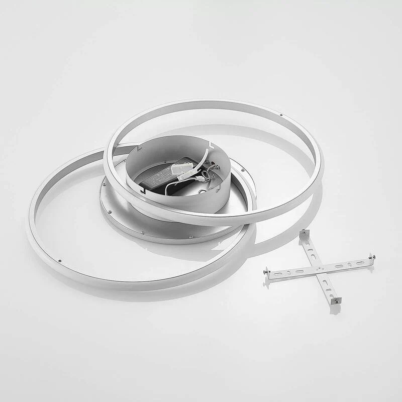 B-Ware Lucande Deckenlampe Deckenleuchte LED Lampe silber Aluminium Wohnbereich dimmbar