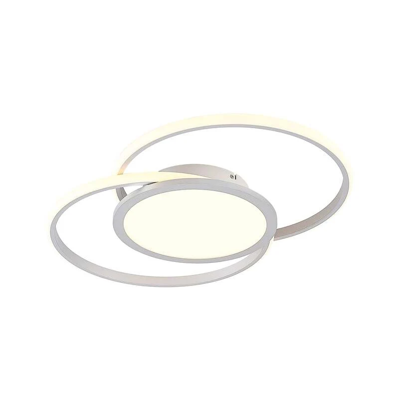 B-Ware Lucande Deckenlampe Deckenleuchte LED Lampe silber Aluminium Wohnbereich dimmbar