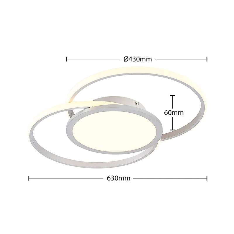 B-Ware Lucande Deckenlampe Deckenleuchte LED Lampe silber Aluminium Wohnbereich dimmbar