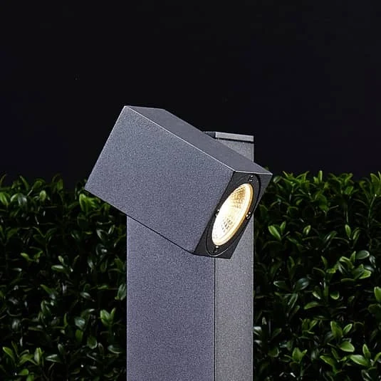 B-Ware Lucande Wegeleuchte Wegelampe LED Kopf flexibel grafitgrau Aluminium Glas Außenb