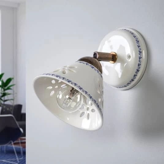 B-Ware Ceramiche Wandleuchte Wandleuchte Lampe Leuchte NONNA weiß Keramik E14 40 Watt